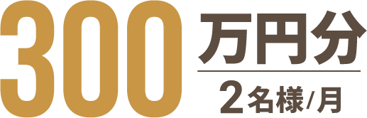 300万円分2名様/月の画像